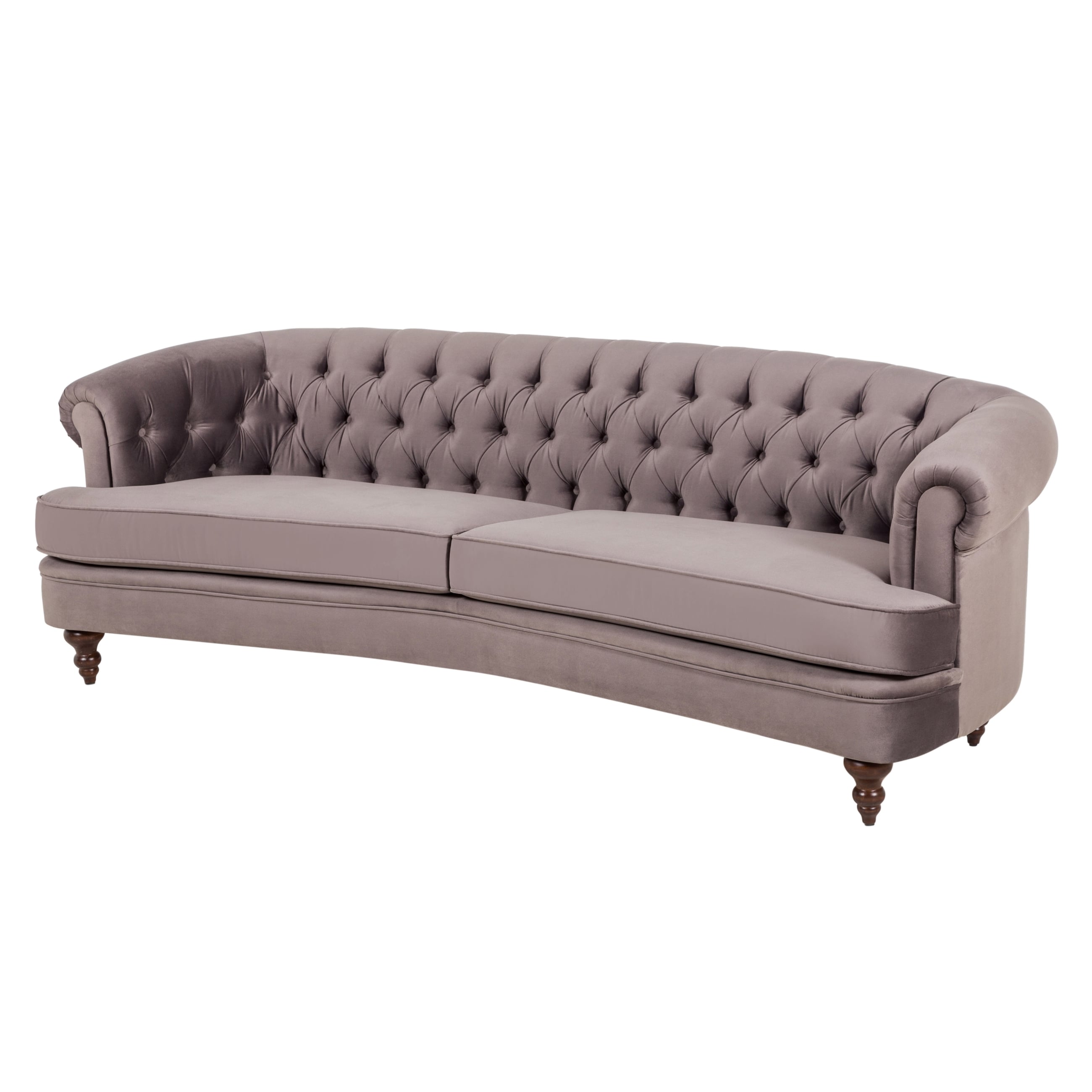 GRAHAM GRİ KADİFE ÜÇLÜ KOLTUK