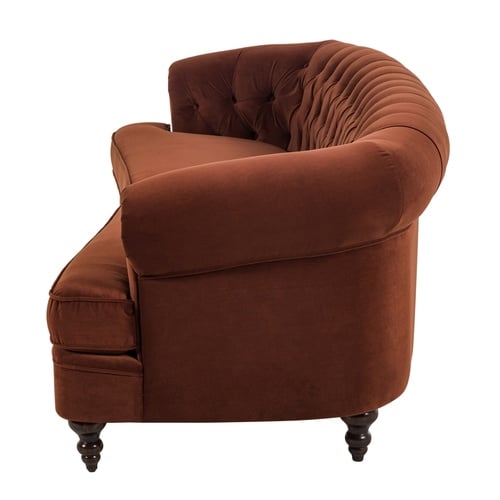 GRAHAM KİREMİT KADİFE ÜÇLÜ KOLTUK