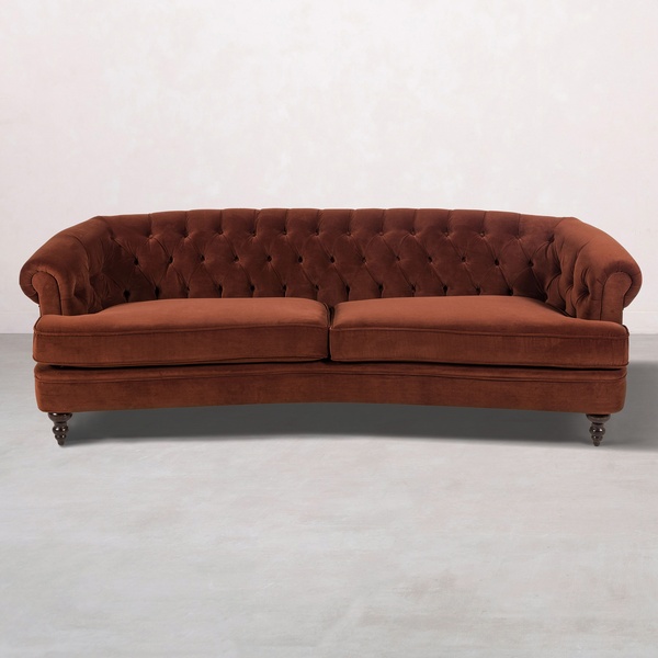 Mudo Concept Graham Kiremit Kadife Üçlü Koltuk Renksiz