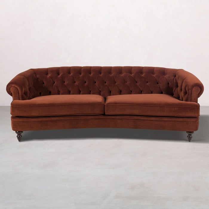 GRAHAM KİREMİT KADİFE ÜÇLÜ KOLTUK