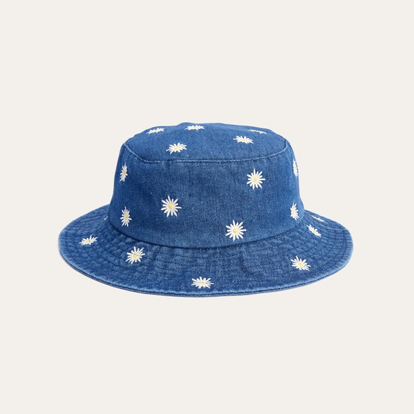 Mudo Kadın Indigo Nakışlı Bucket Şapka
