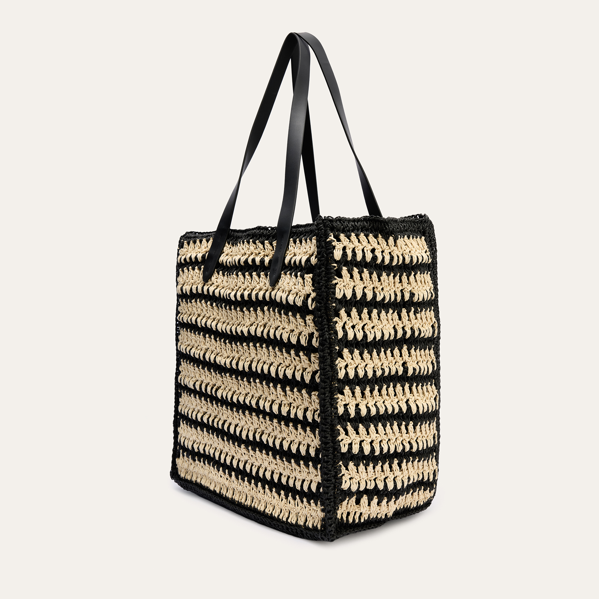 HASIR ÖRGÜ GÖRÜNÜMLÜ SHOPPER EL ÇANTASI