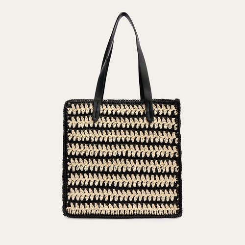  HASIR ÖRGÜ GÖRÜNÜMLÜ SHOPPER EL ÇANTASI