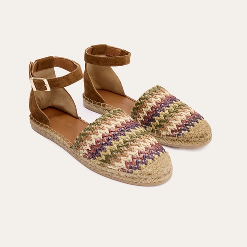  TOKALI ÖRGÜ DESENLİ HASIR TABANLI SANDALET