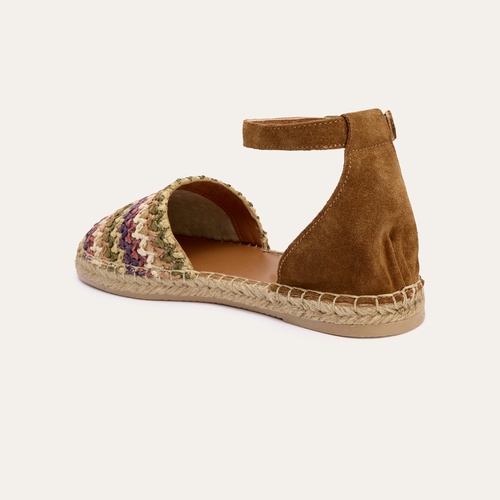  TOKALI ÖRGÜ DESENLİ HASIR TABANLI SANDALET