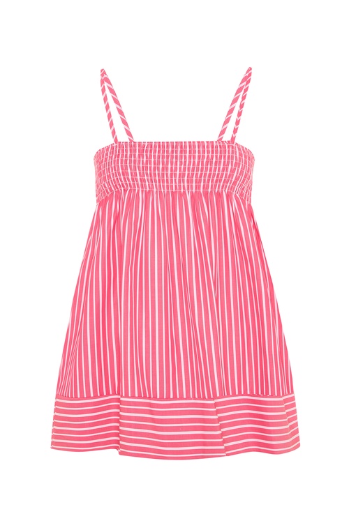  ÇİZGİLİ OVERSIZE KOLSUZ BLUZ