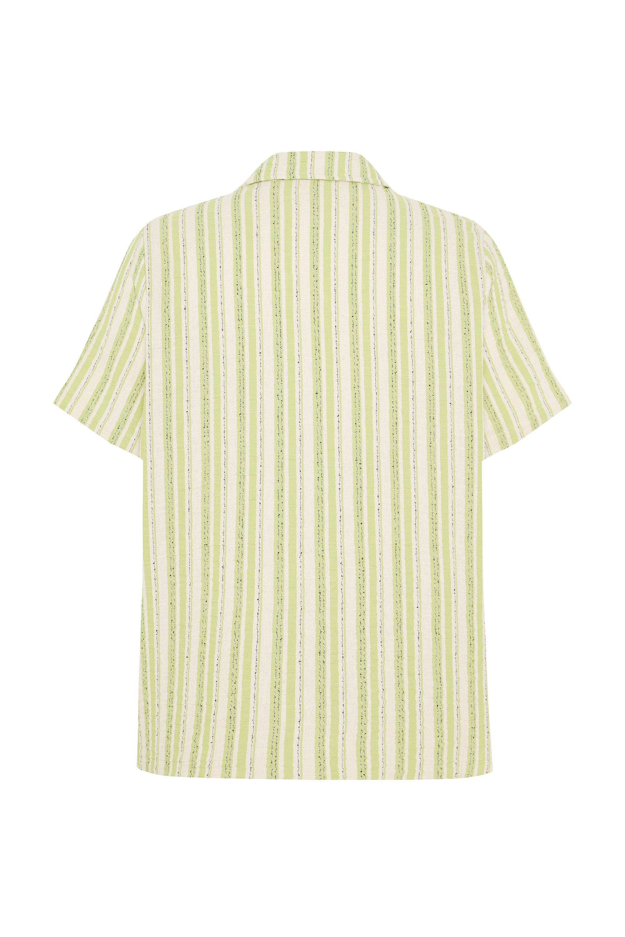 ÇİZGİLİ RESORT YAKA KISA KOLLU GÖMLEK