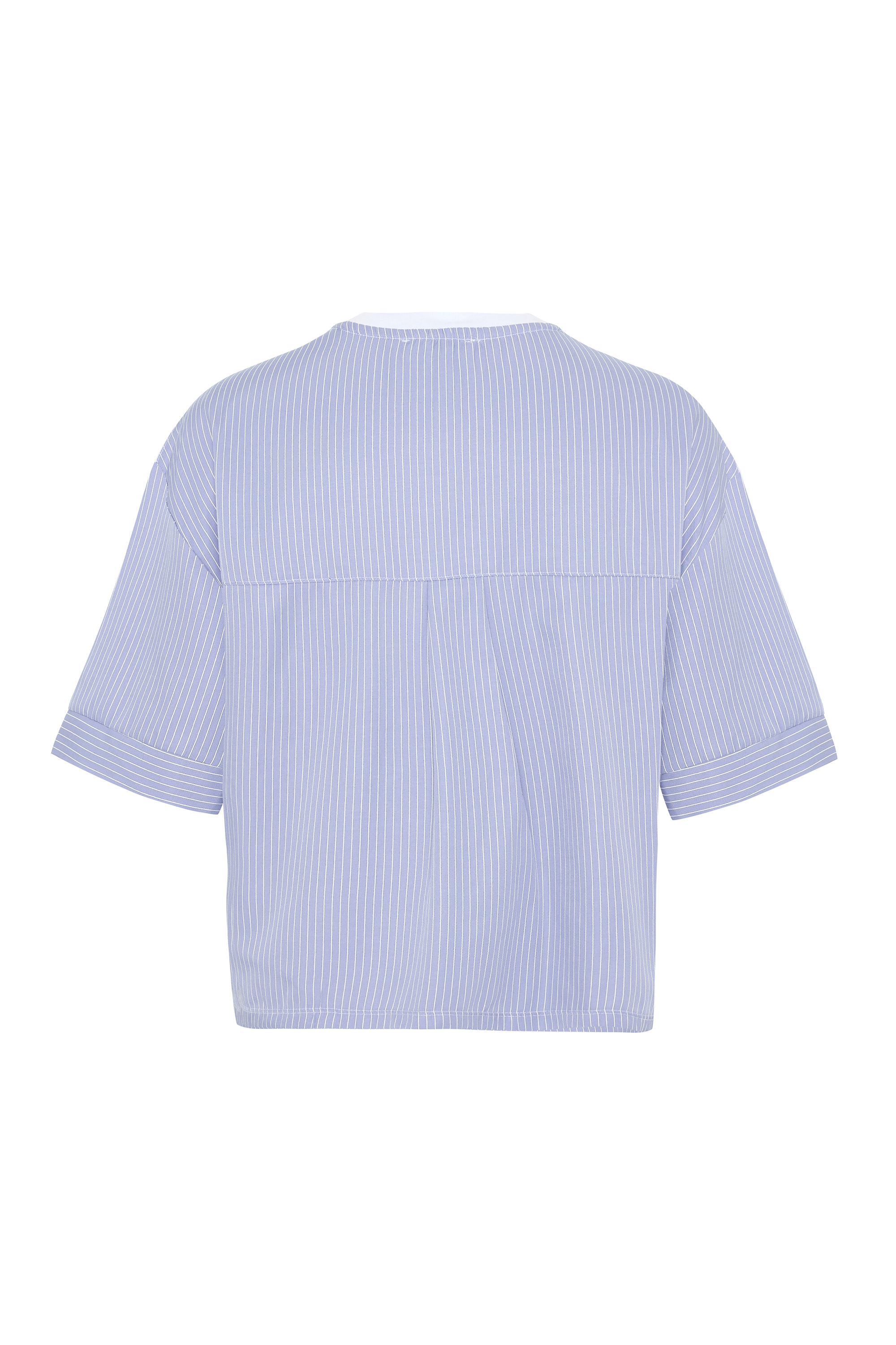 ÇİZGİ DETAYLI BİSİKLET YAKA T-SHIRT