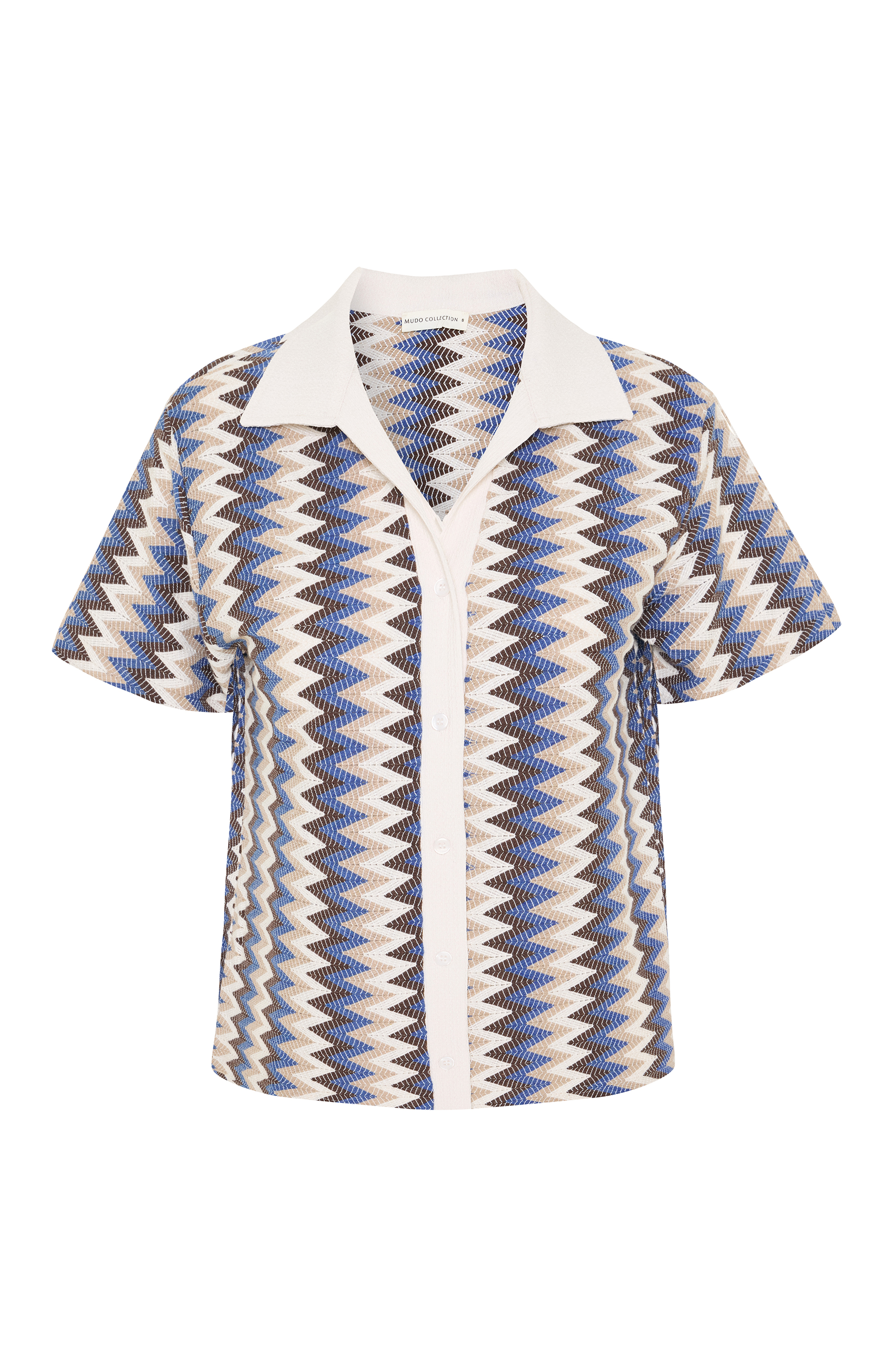 LOOSE FIT BALIKSIRTI DESENLİ KISA KOLLU GÖMLEK