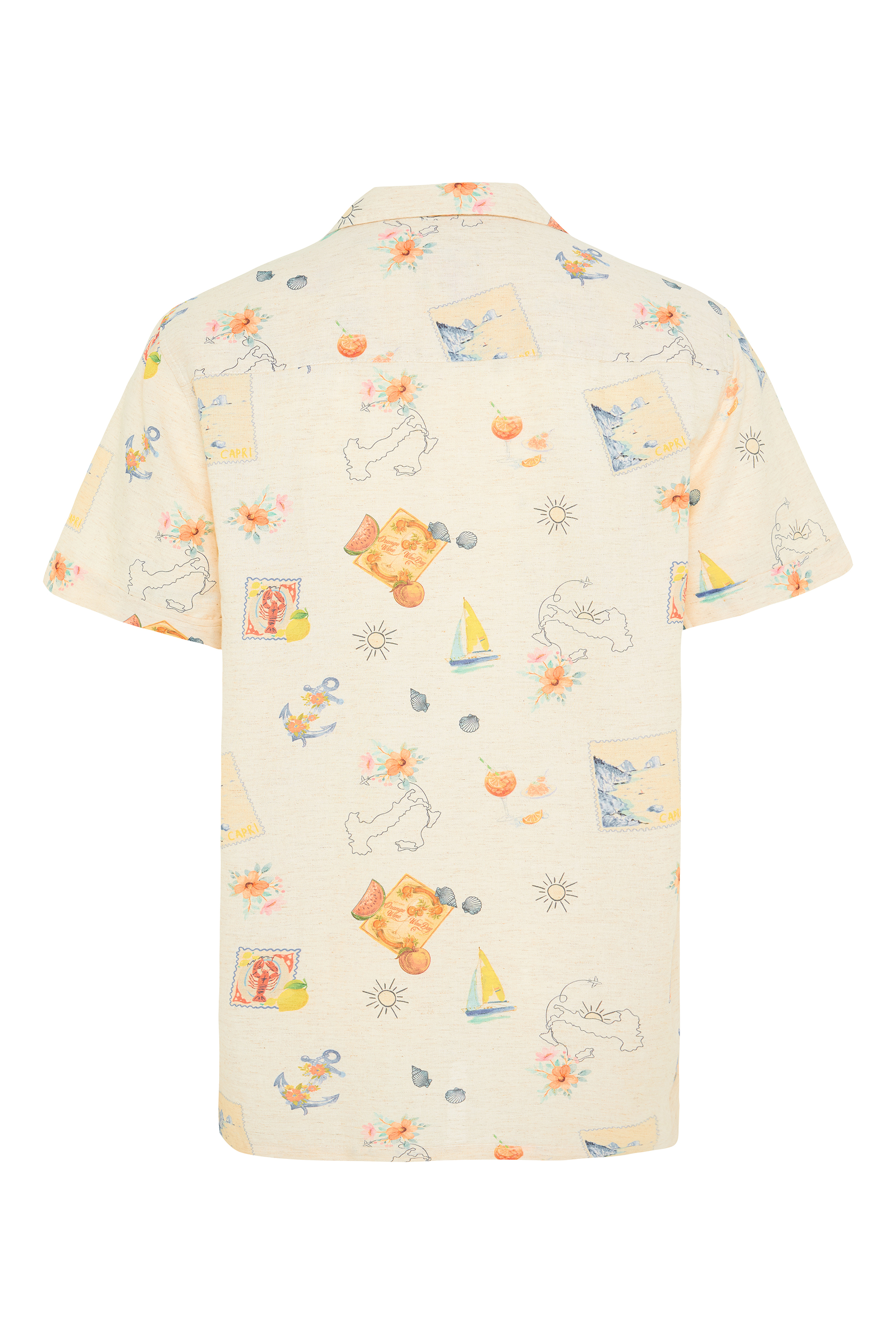 BASKILI RESORT YAKA KISA KOLLU GÖMLEK