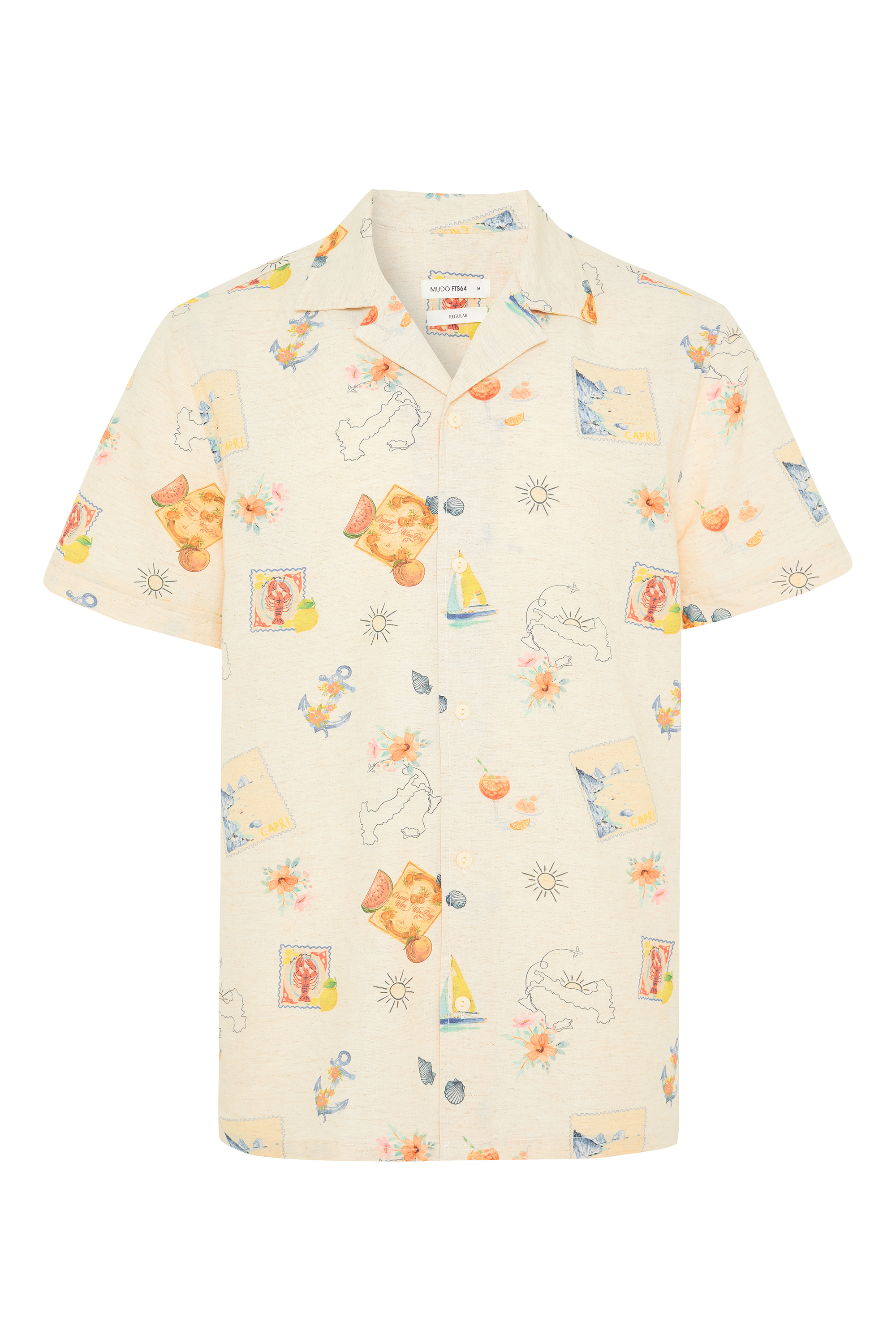 BASKILI RESORT YAKA KISA KOLLU GÖMLEK