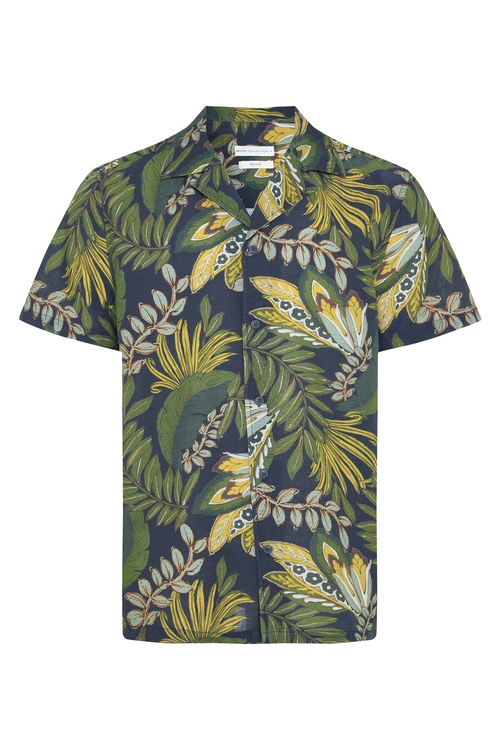  BASKILI RESORT YAKA KISA KOLLU GÖMLEK