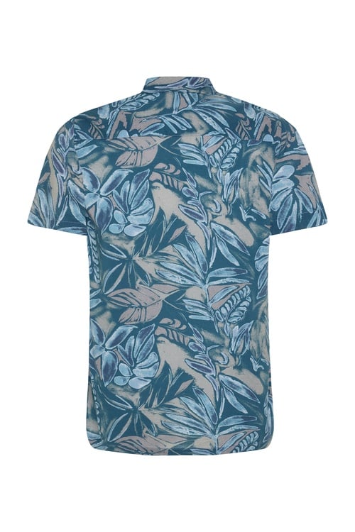  BASKILI RESORT YAKA KISA KOLLU GÖMLEK