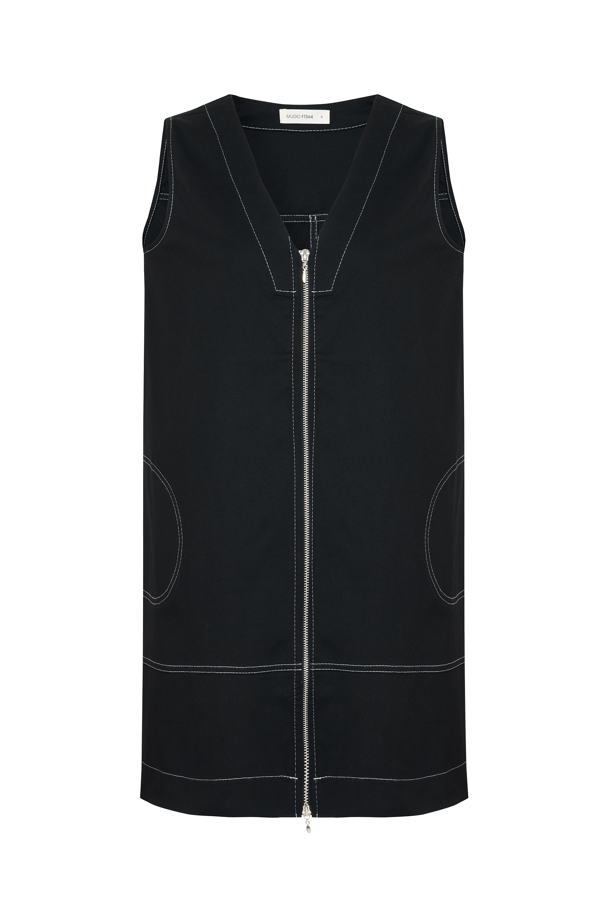 A FORM KOLSUZ FERMUARLI MİNİ ELBİSE