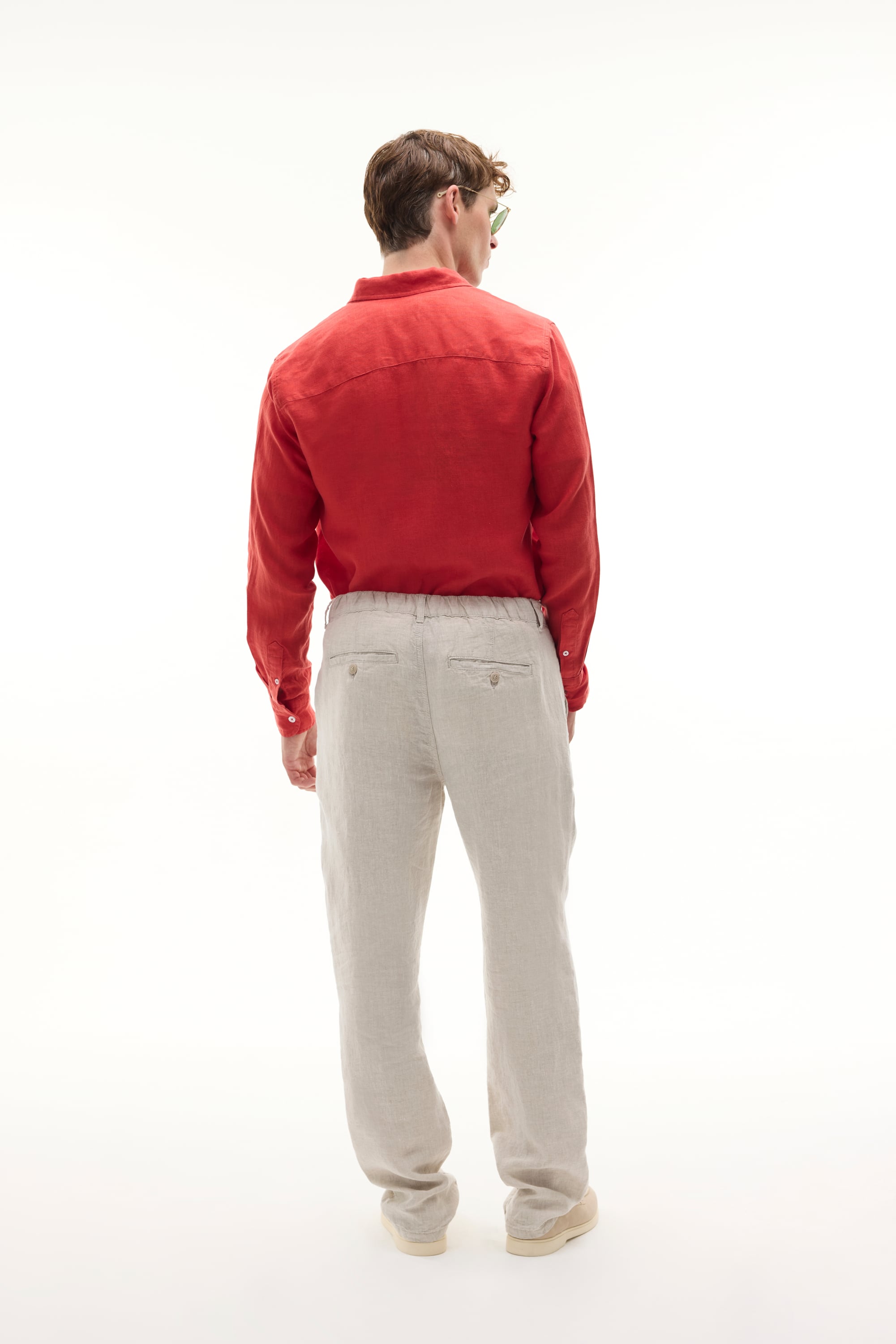 SLIM FIT UZUN KOLLU KETEN GÖMLEK