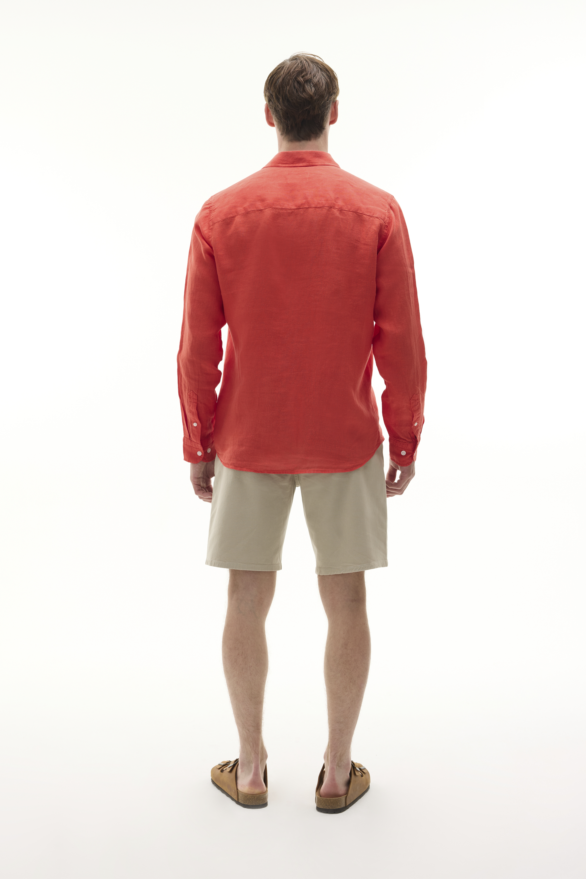 REGULAR FIT UZUN KOLLU KETEN GÖMLEK