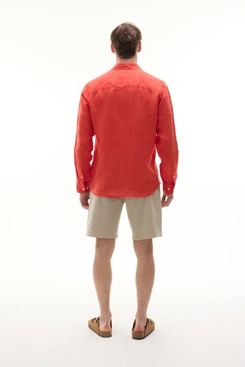  REGULAR FIT UZUN KOLLU KETEN GÖMLEK