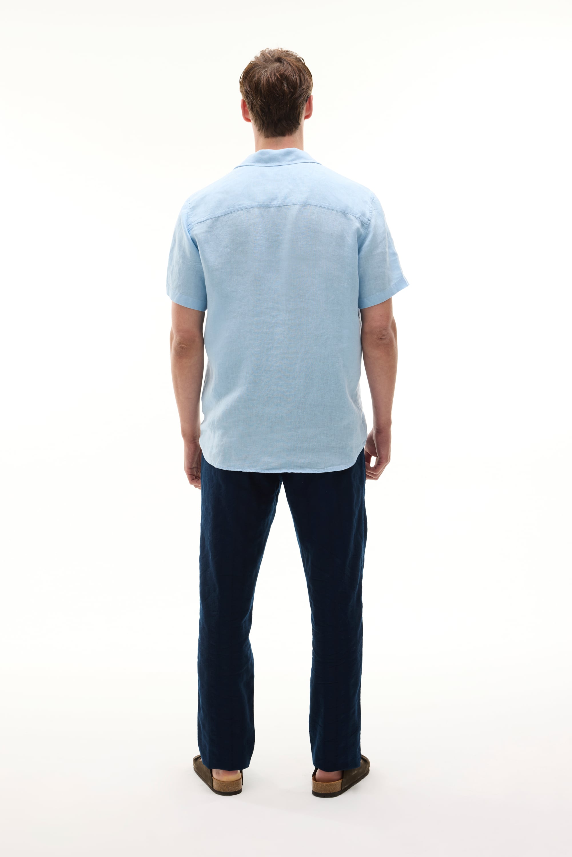 REGULAR FIT KISA KOLLU KETEN GÖMLEK