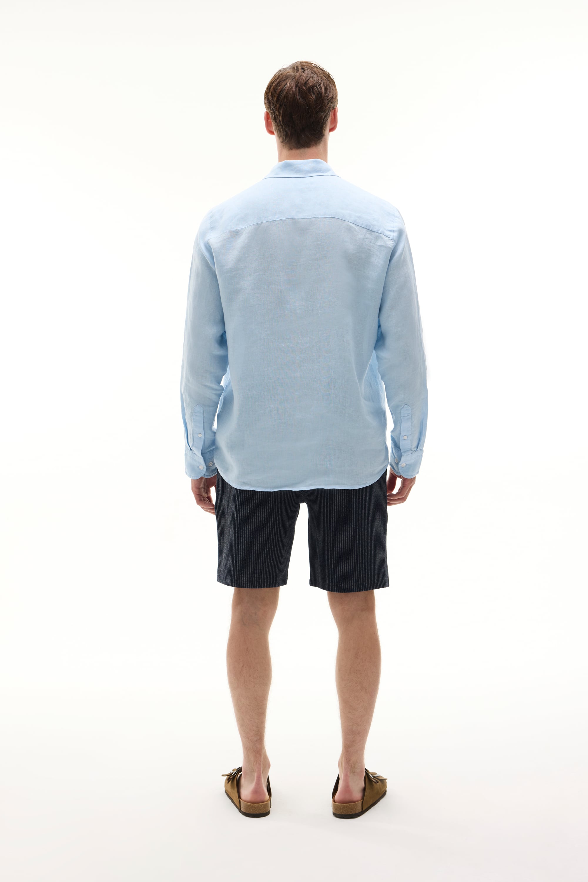 REGULAR FIT UZUN KOLLU KETEN GÖMLEK