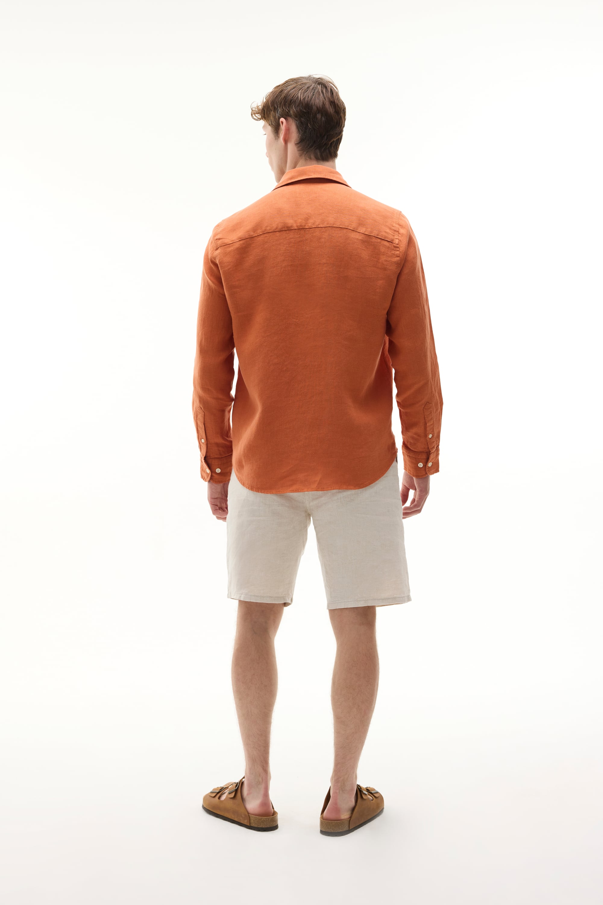 SLIM FIT UZUN KOLLU KETEN GÖMLEK