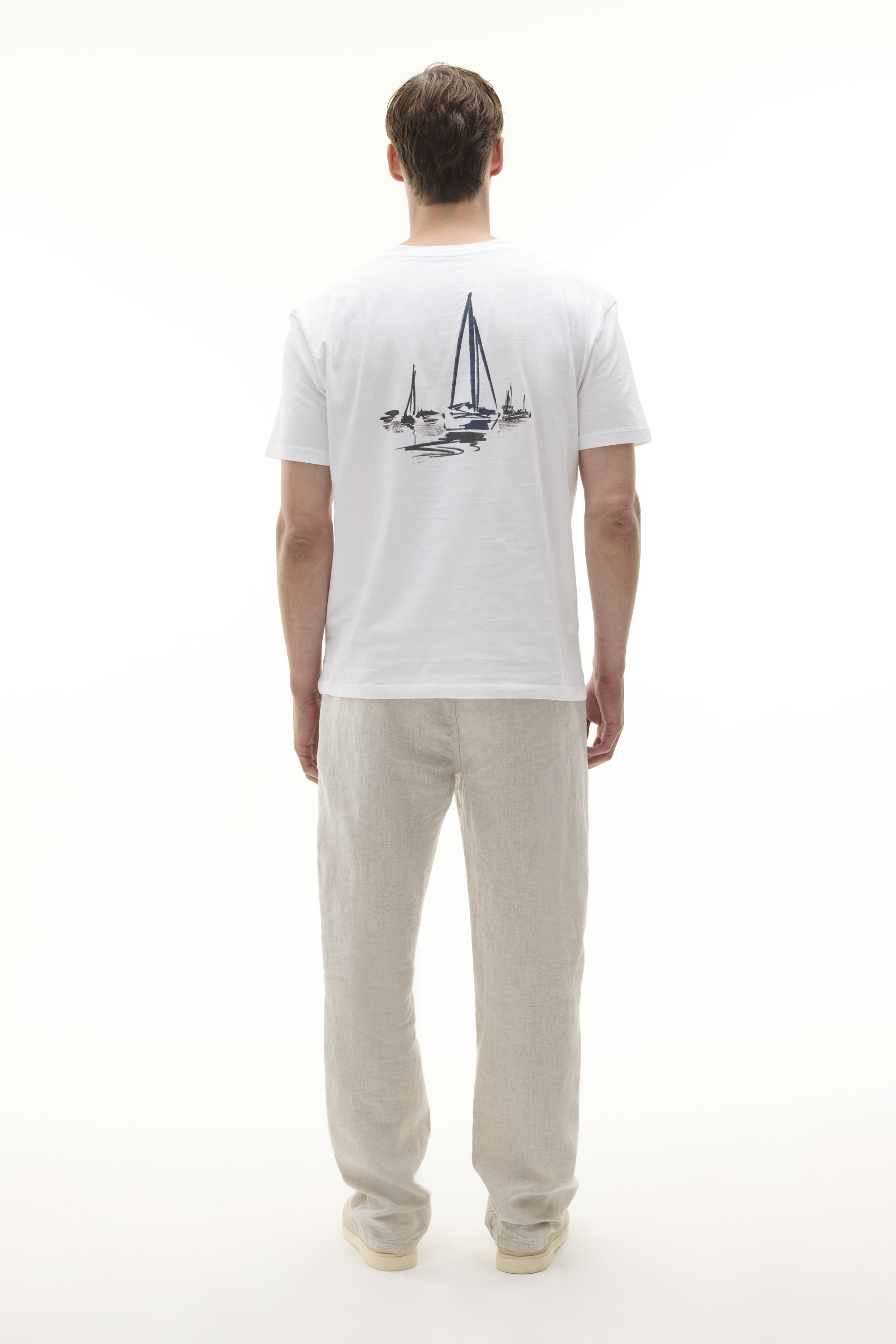 Erkek Beyaz Comfort Fit Baskılı Kısa Kollu T-Shirt