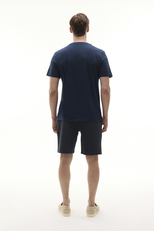  BASKILI BİSİKLET YAKA KISA KOLLU T-SHIRT