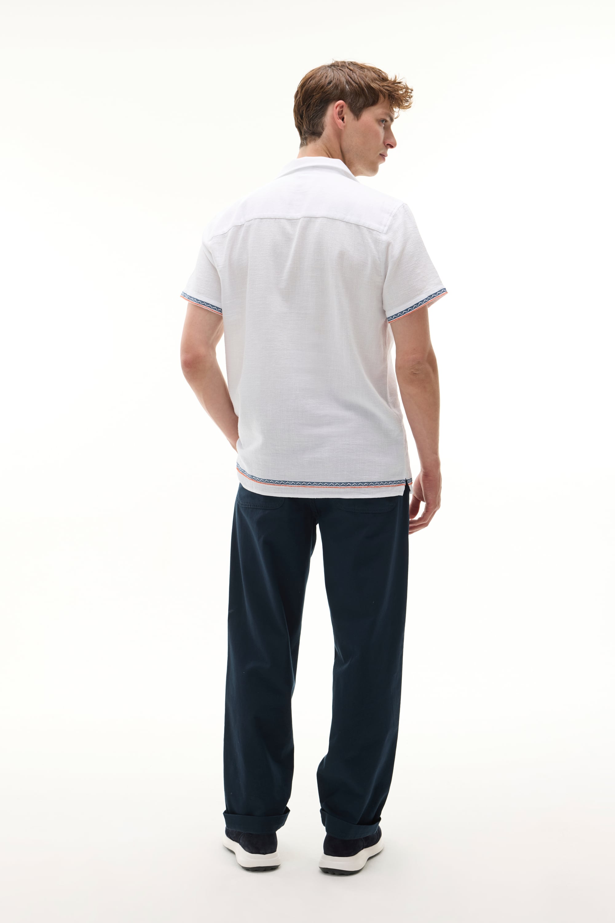 Erkek Lacivert Loose Fit Beli Bağlamalı Pantolon