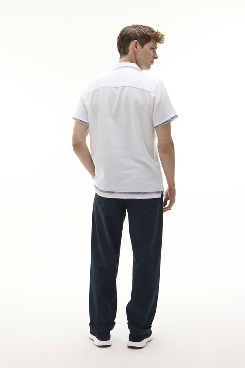 Erkek Lacivert Loose Fit Beli Bağlamalı Pantolon