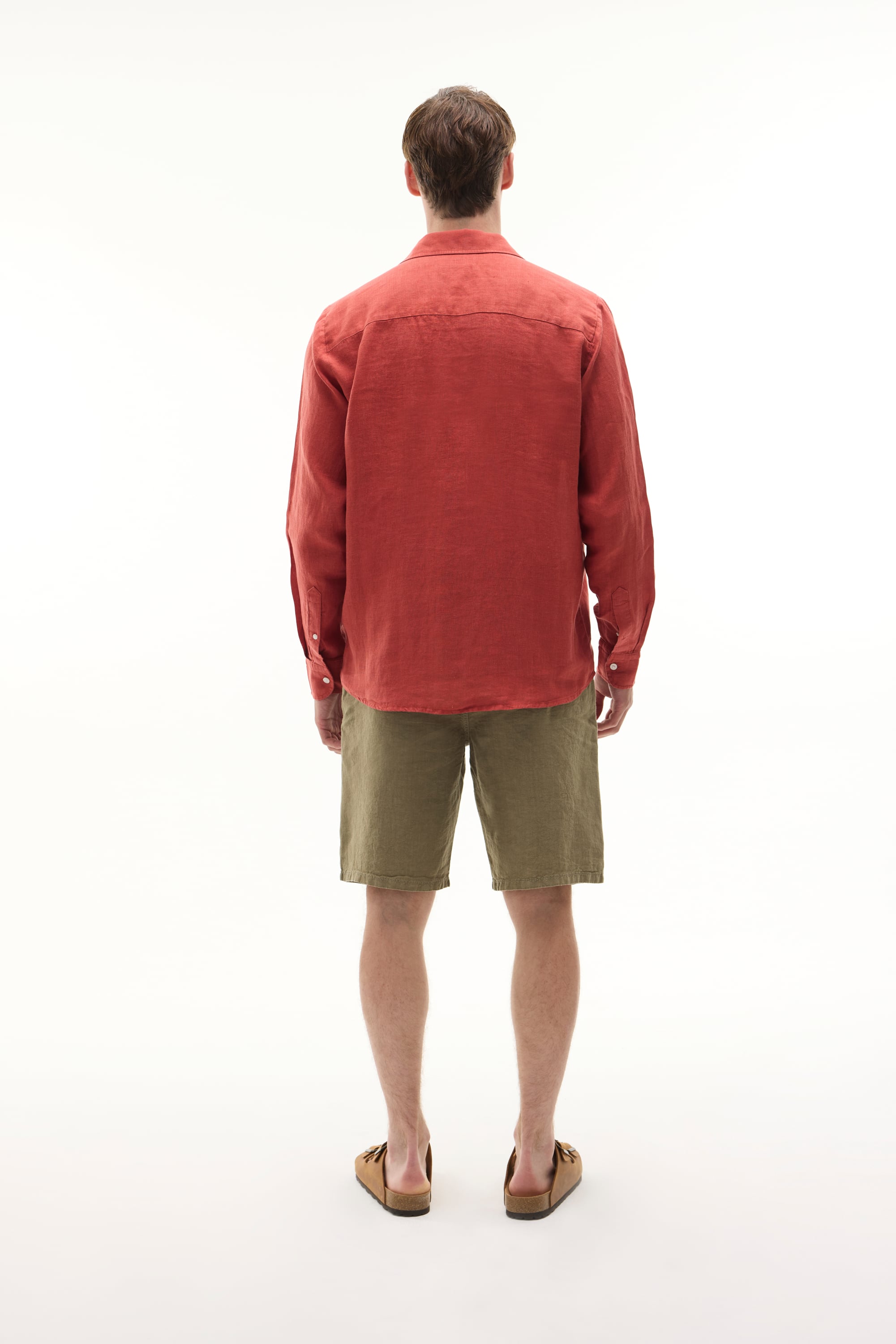 REGULAR FIT UZUN KOLLU KETEN GÖMLEK