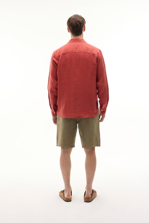  REGULAR FIT UZUN KOLLU KETEN GÖMLEK