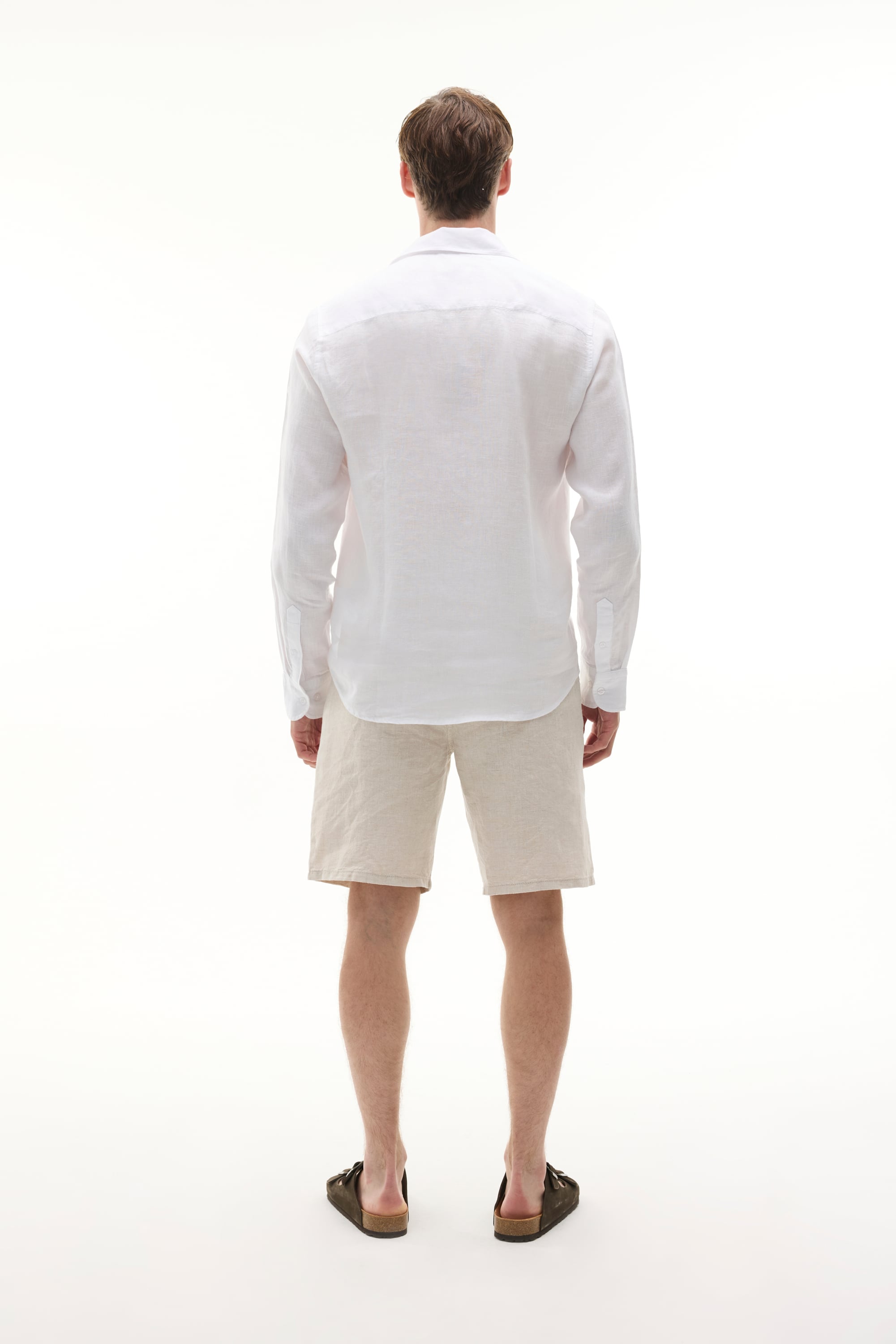 SLIM FIT UZUN KOLLU KETEN GÖMLEK