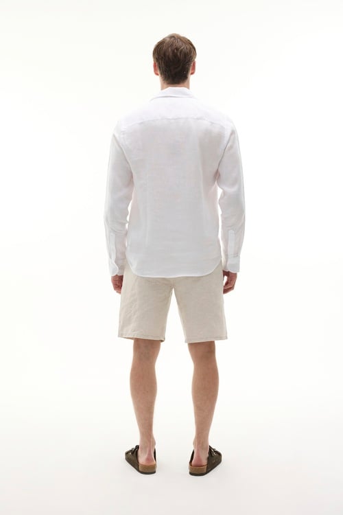  SLIM FIT UZUN KOLLU KETEN GÖMLEK