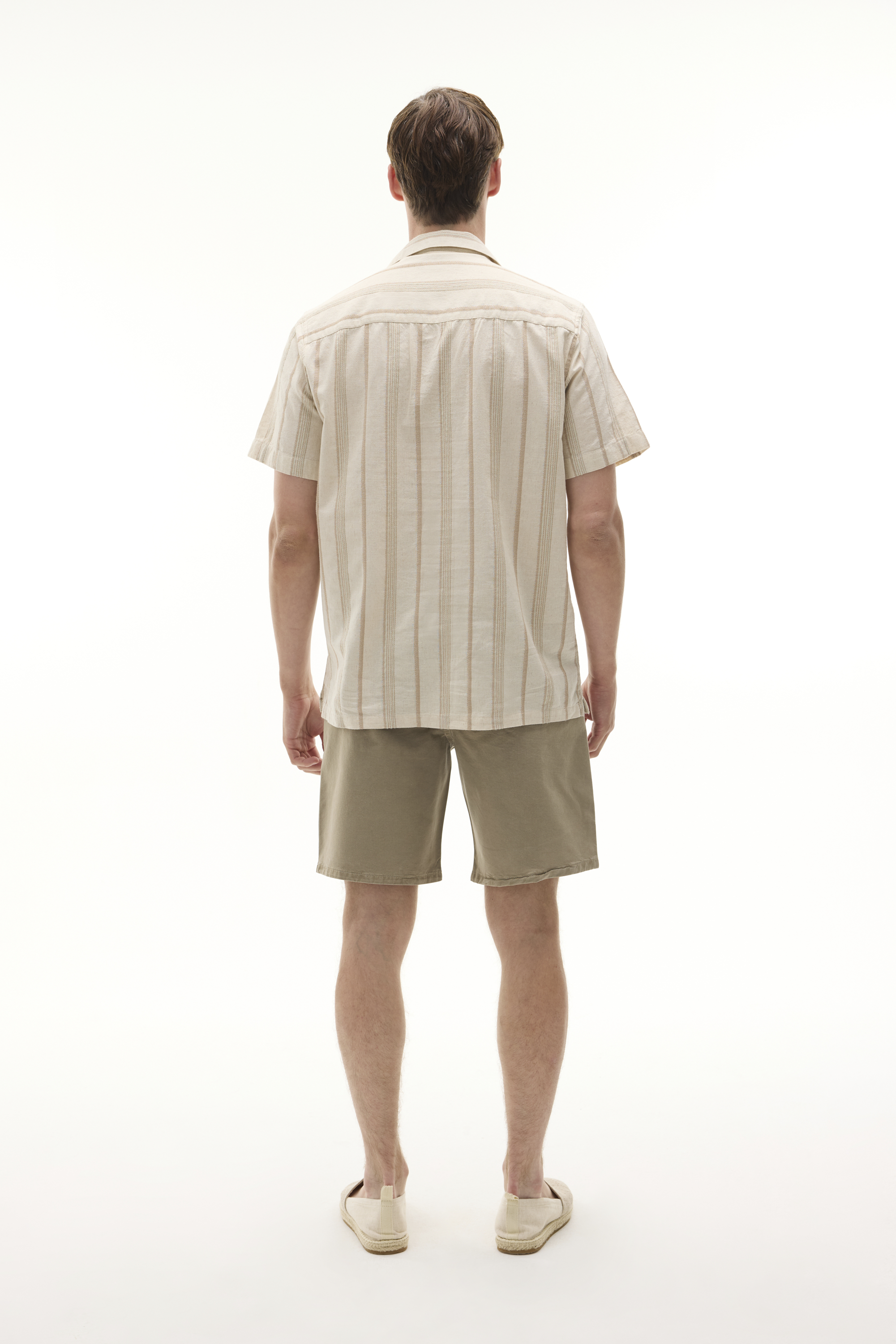 ÇİZGİLİ RESORT YAKA KISA KOLLU GÖMLEK