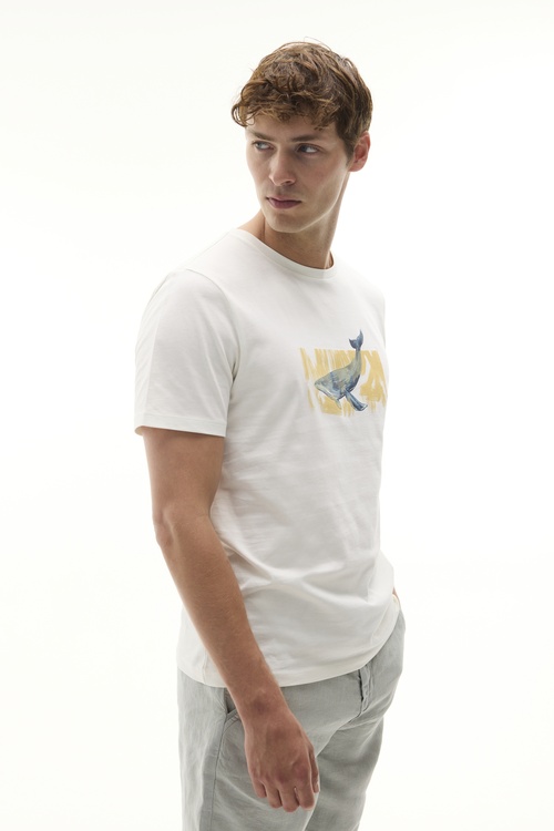  BASKILI BİSİKLET YAKA T-SHIRT