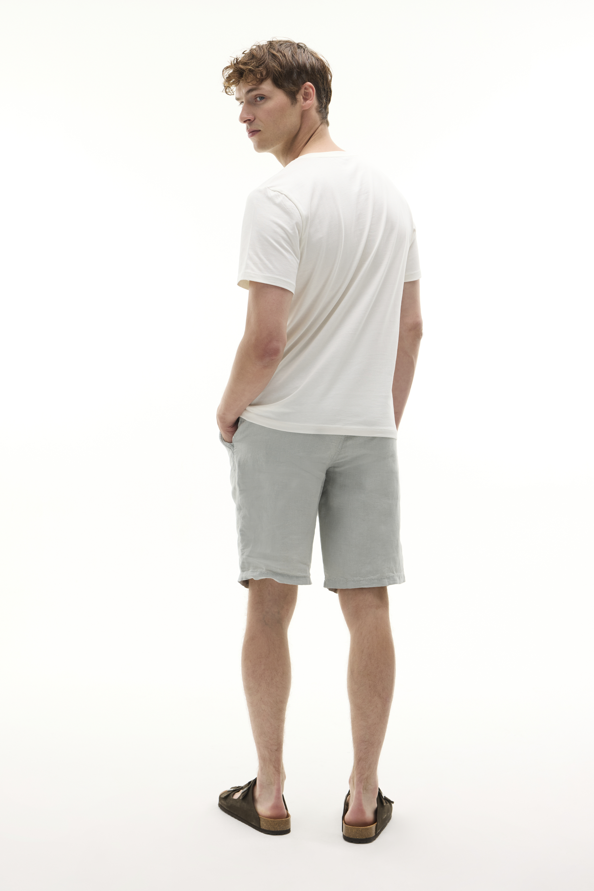 STRAIGHT FIT BAĞLAMALI KETEN ŞORT