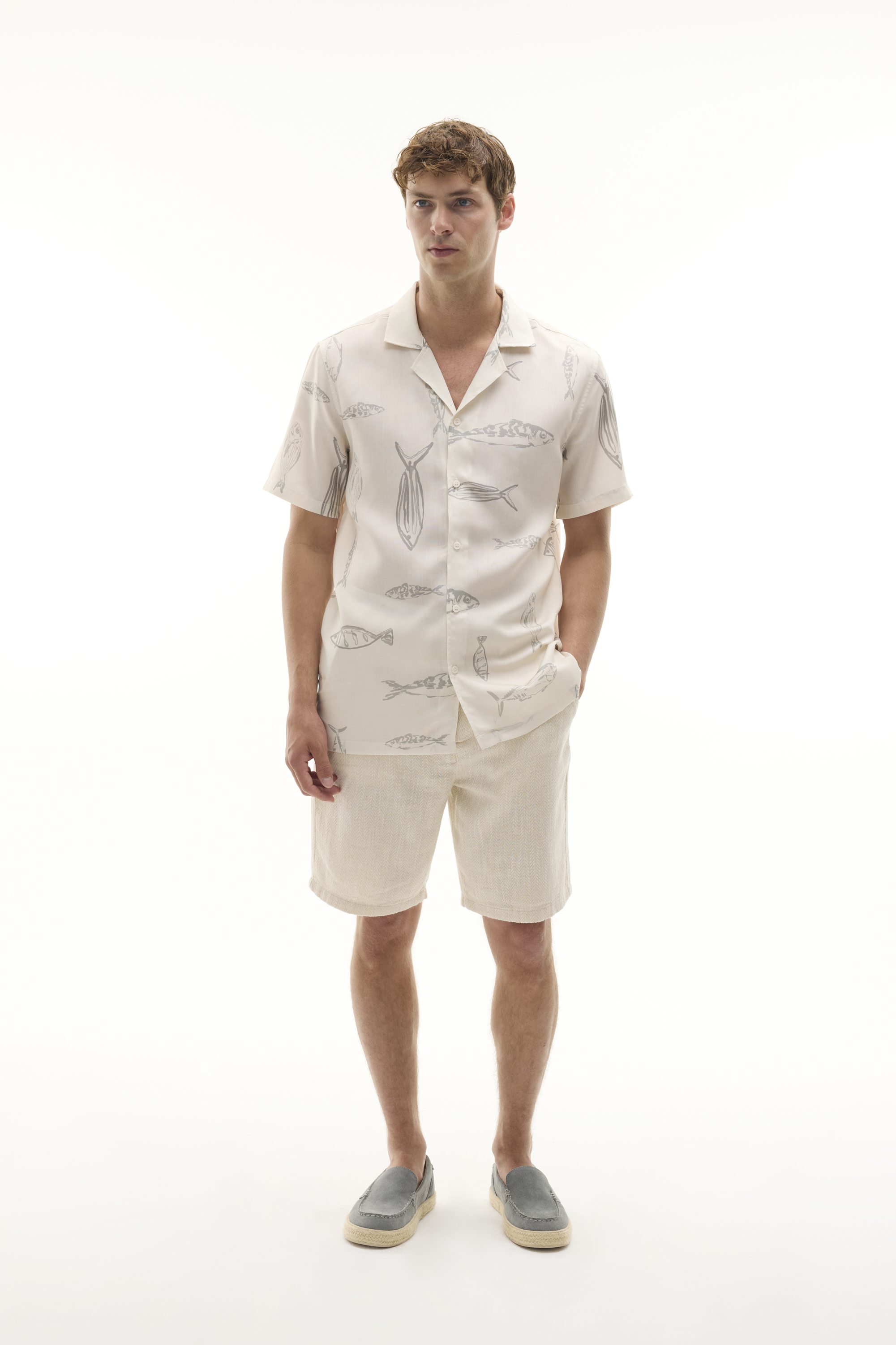 KETEN KARIŞIMLI BELİ BAĞLAMALI ŞORT