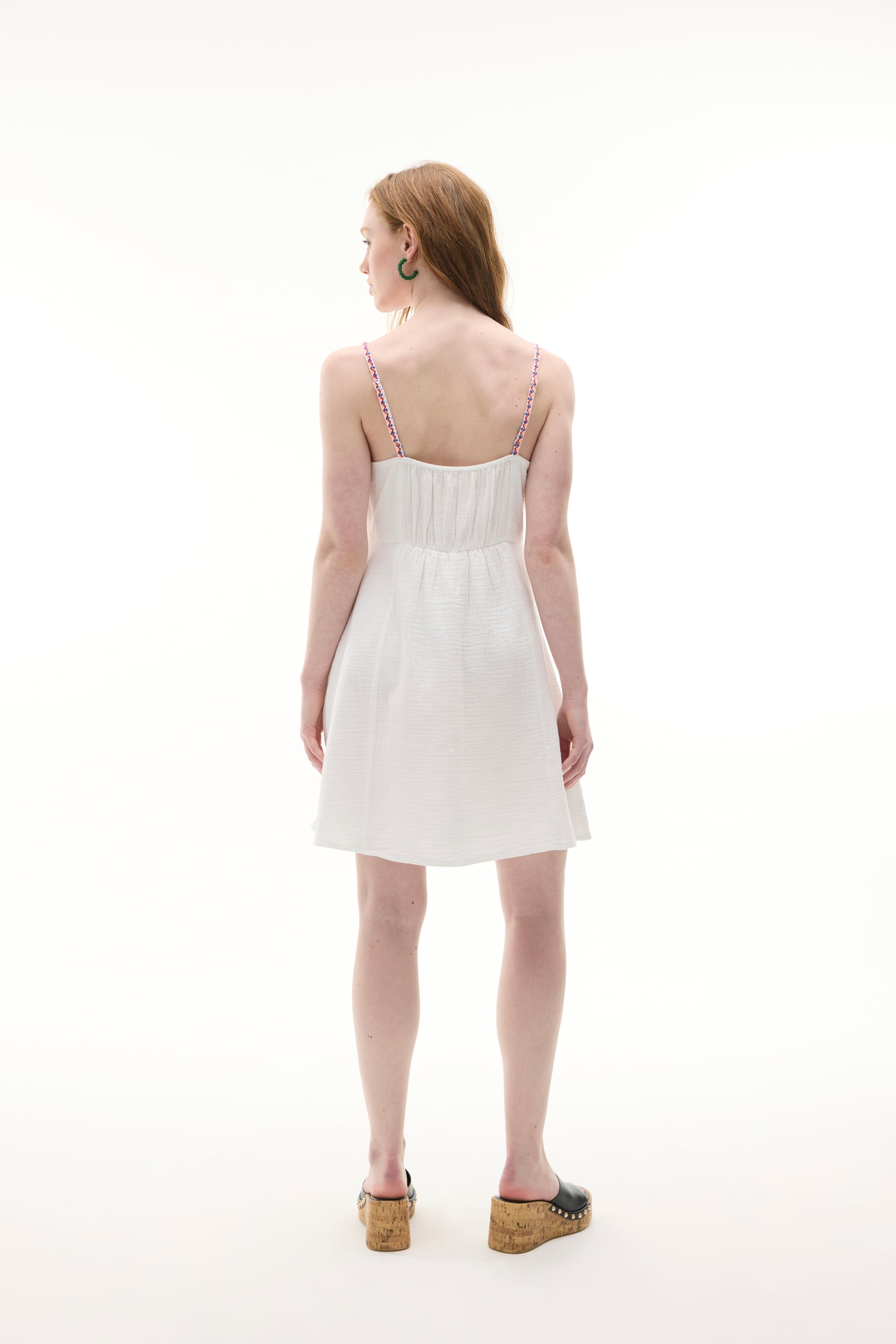 NAKIŞLI ASKILI A FORM MİNİ ELBİSE