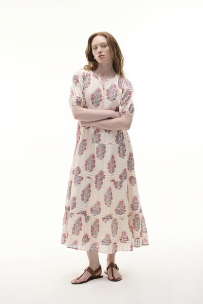 Mudo Floral Baskılı A Form Midi Elbise
