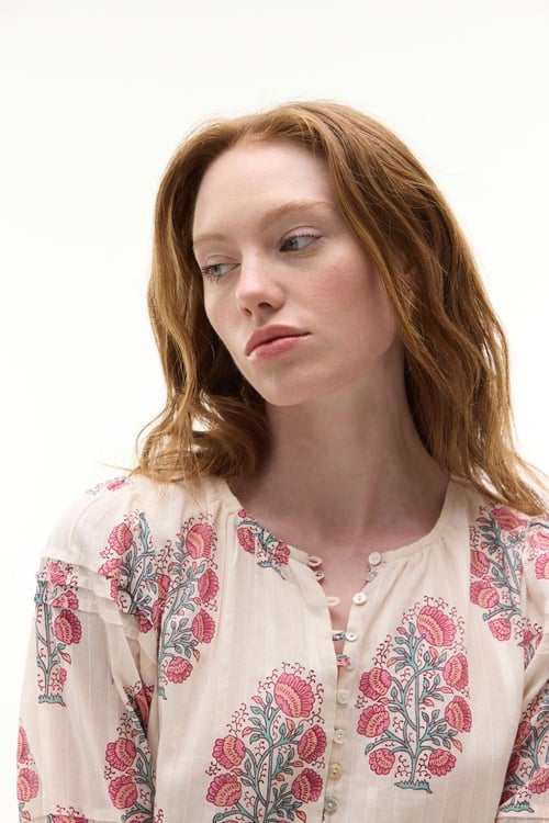  FLORAL BASKILI A FORM MİDİ ELBİSE