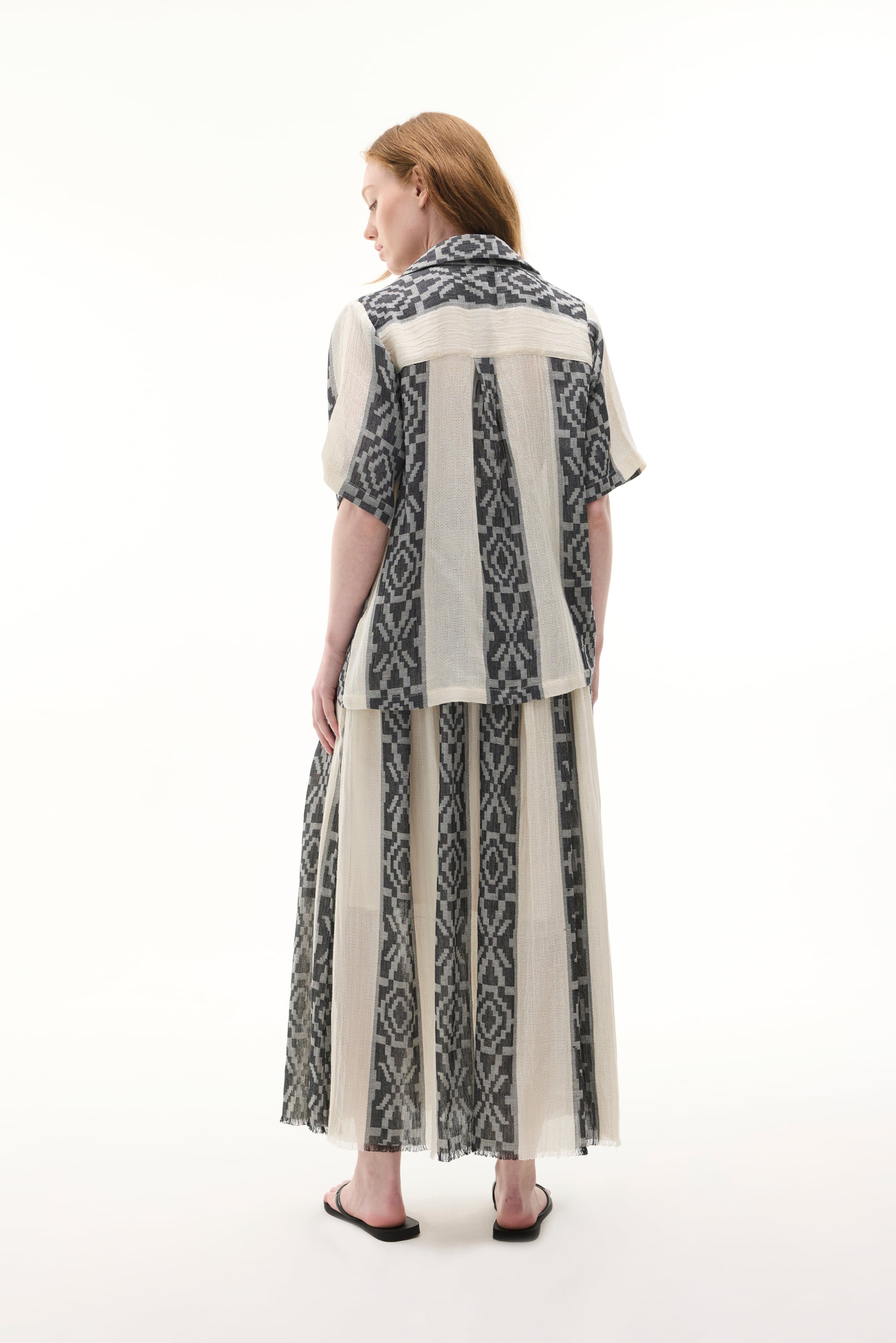 ÇİZGİLİ A FORM MİDİ ETEK