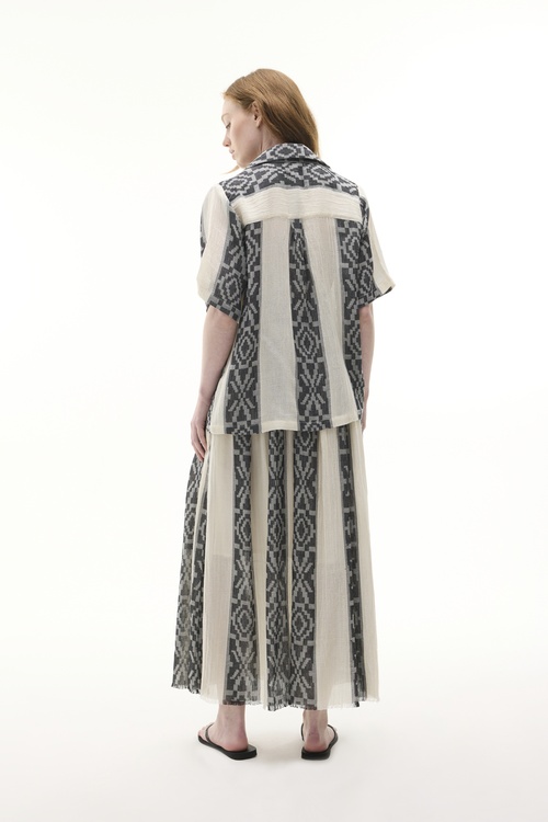  ÇİZGİLİ A FORM MİDİ ETEK