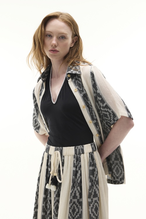  ÇİZGİLİ A FORM MİDİ ETEK