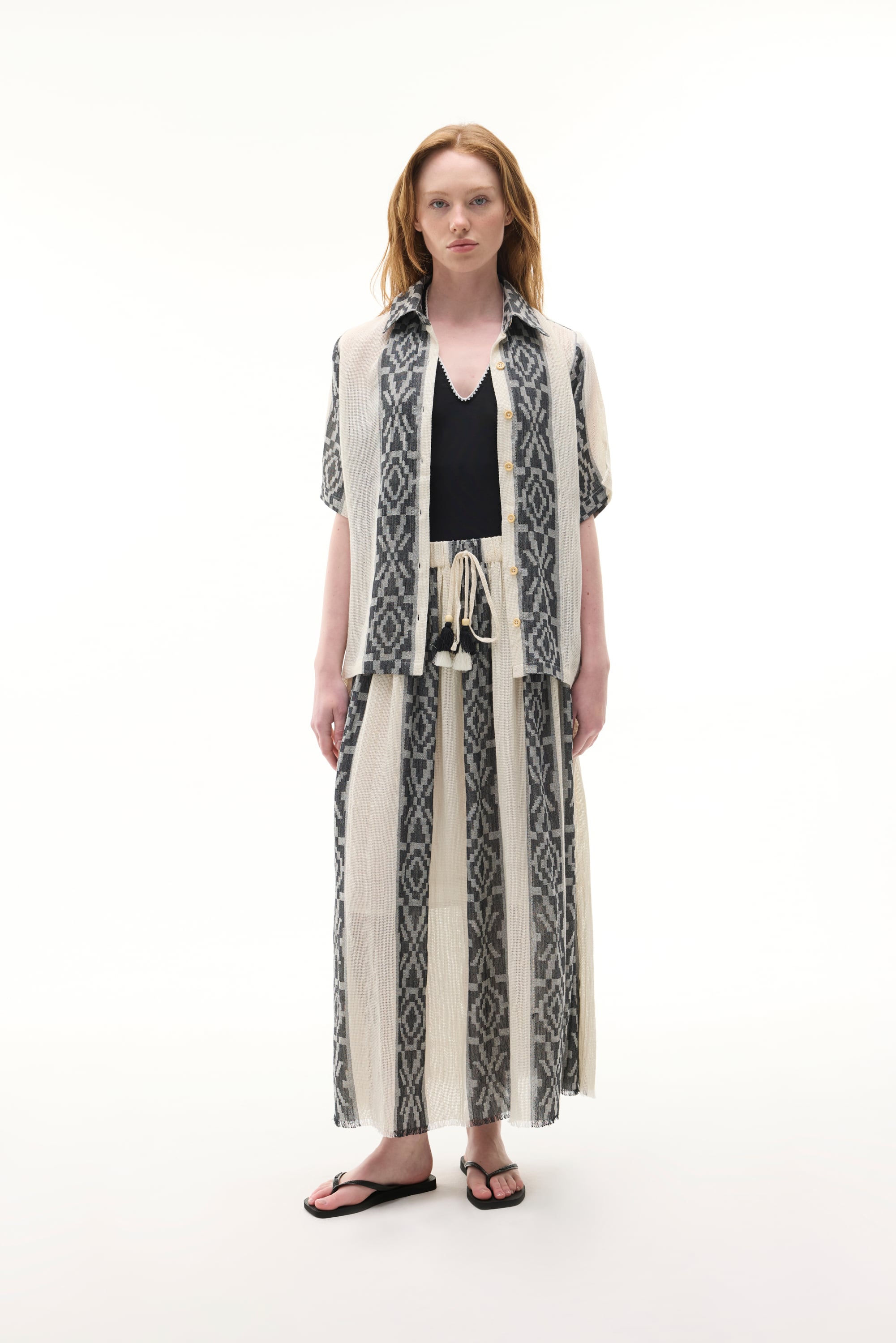 ÇİZGİLİ A FORM MİDİ ETEK