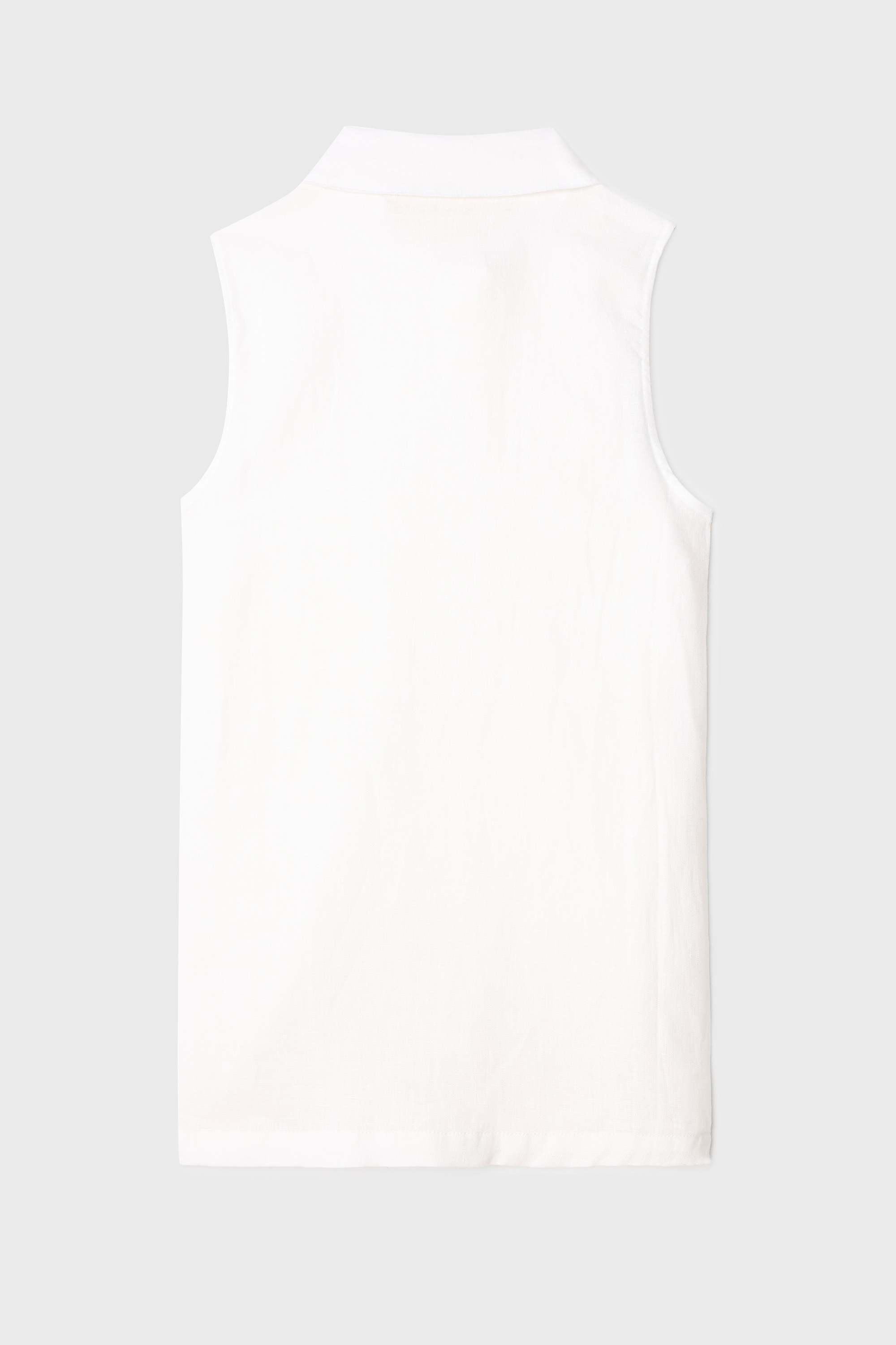 ÇİFT CEPLİ KOLSUZ KETEN GÖMLEK