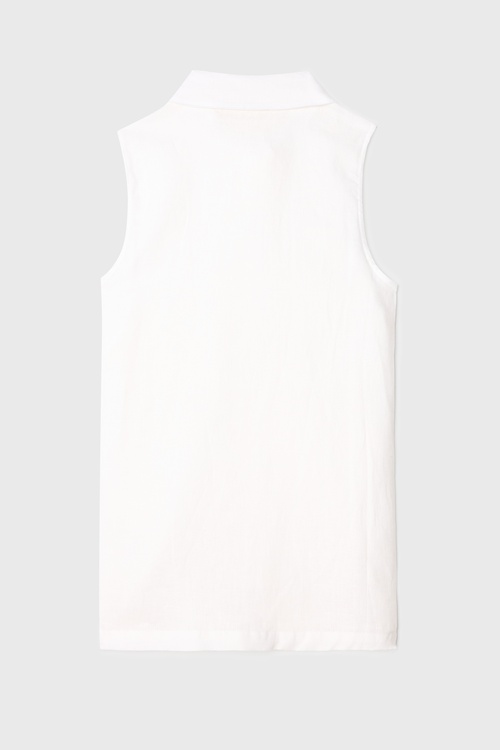  ÇİFT CEPLİ KOLSUZ KETEN GÖMLEK