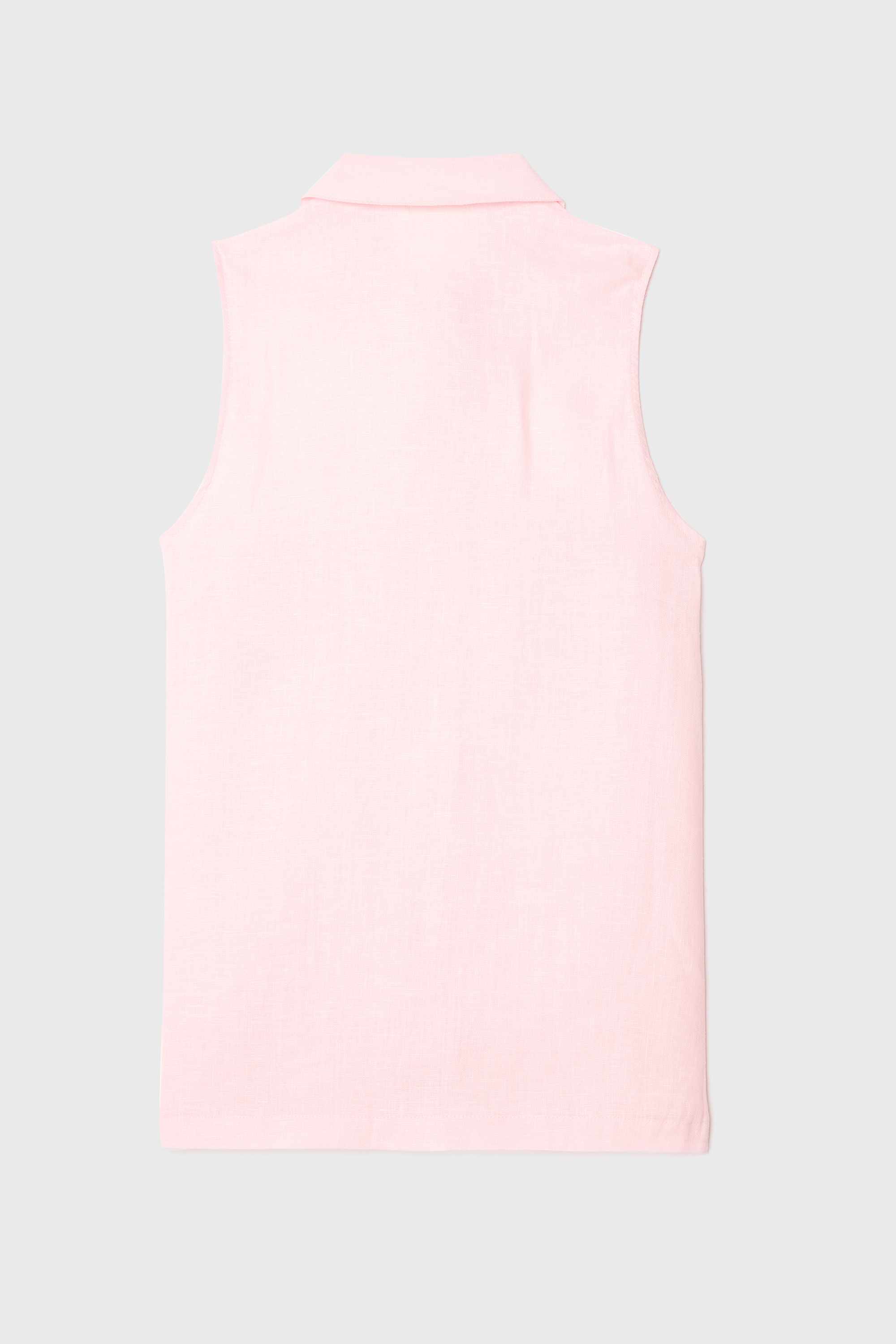 ÇİFT CEPLİ KOLSUZ KETEN GÖMLEK