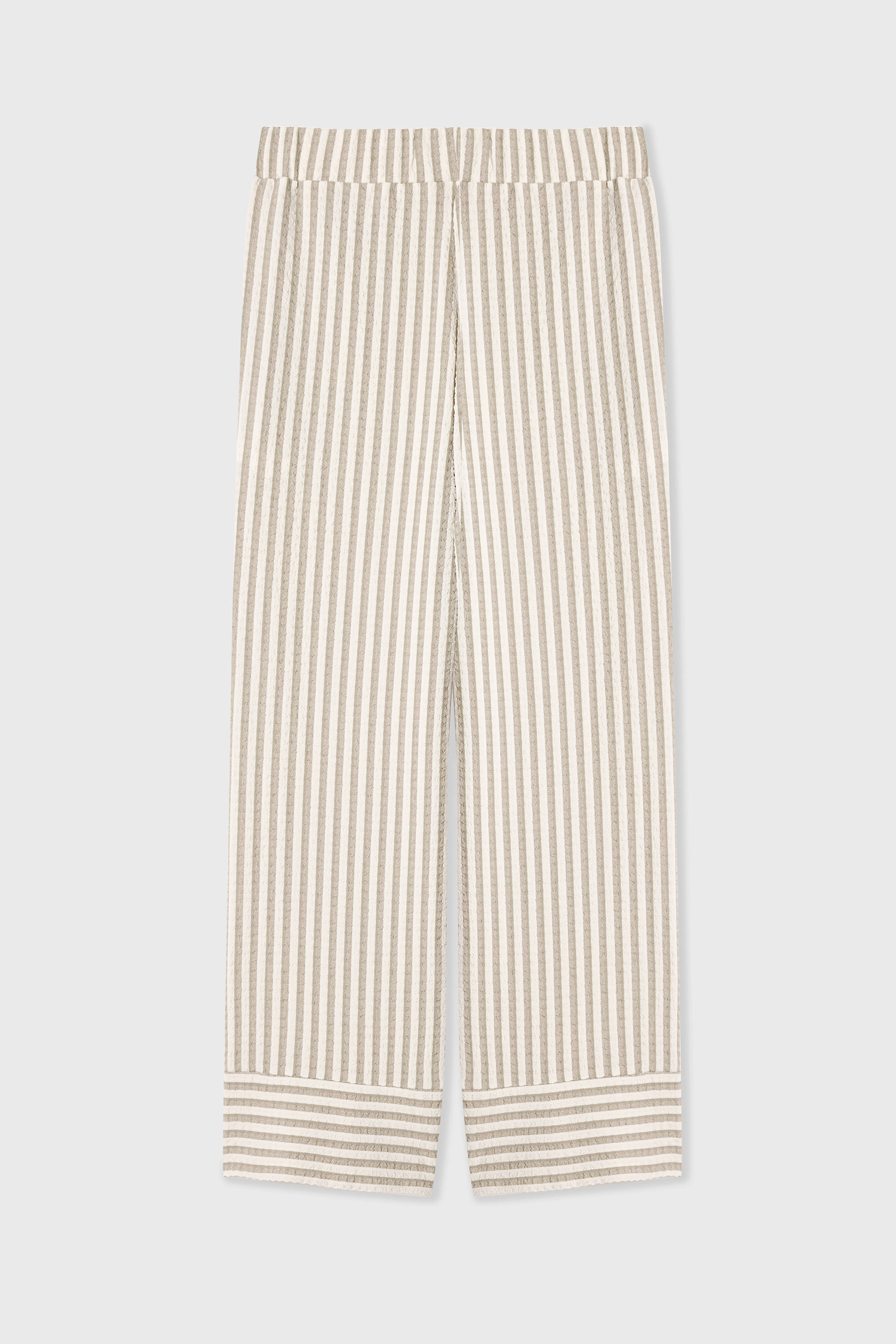 ÇİZGİLİ HAVUÇ KESİM BELİ LASTİKLİ PANTOLON