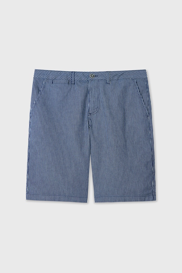 STRAIGHT FIT ÇİZGİLİ CHINO ŞORT