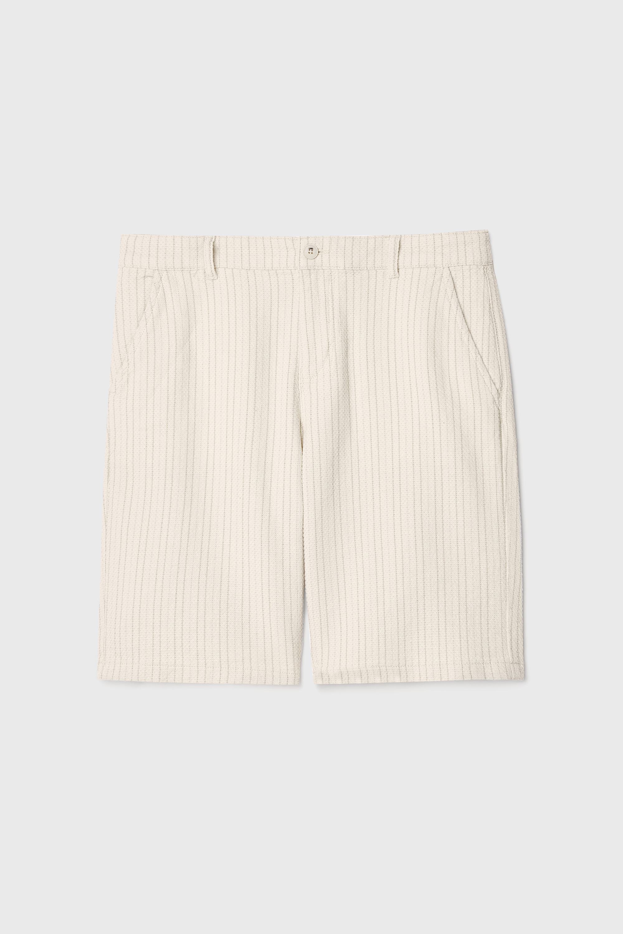 STRAIGHT FIT ÇİZGİLİ CHINO ŞORT