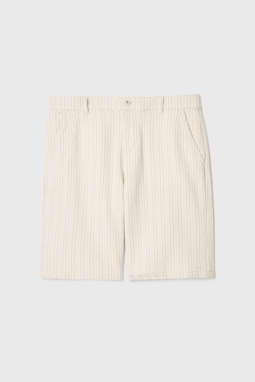 STRAIGHT FIT ÇİZGİLİ CHINO ŞORT